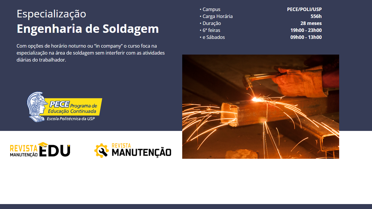 especializacao-em-soldagem-industrial Especialização em engenharia de soldagem na POLITÉCNICA da USP - Revista Manutenção