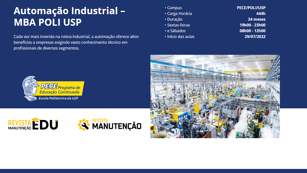 mba-automacao-industrial MBA em automação industrial na POLITÉCNICA da USP - Revista Manutenção