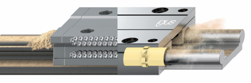 Guia linear isenta de lubrificação